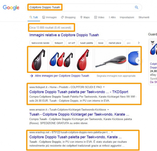 TKD Sport in prima pagina di Google