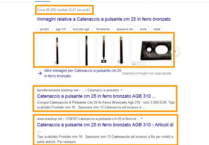 Berni Ferramenta in prima pagina di Google su 69.200 risultati