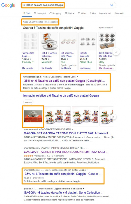 Iperbottega in prima pagina di Google - vende in Spagna