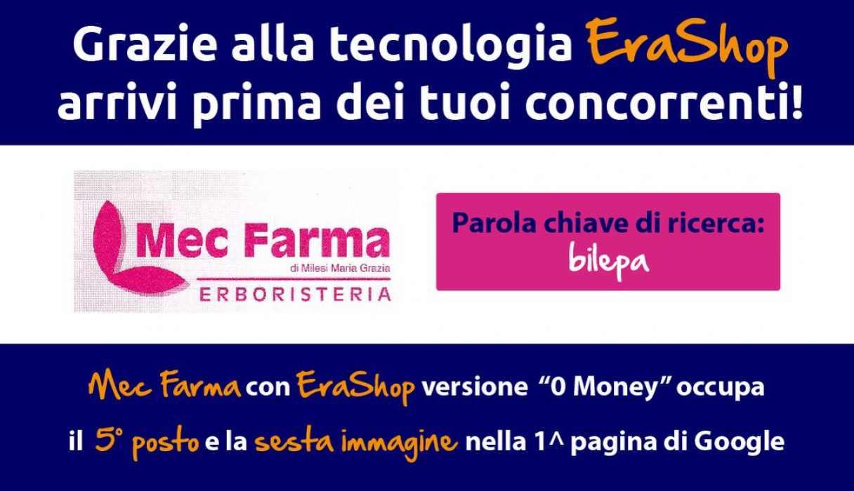 Mec Farma Erboristeria nella 1^ pagina di Google grazie a Erashop