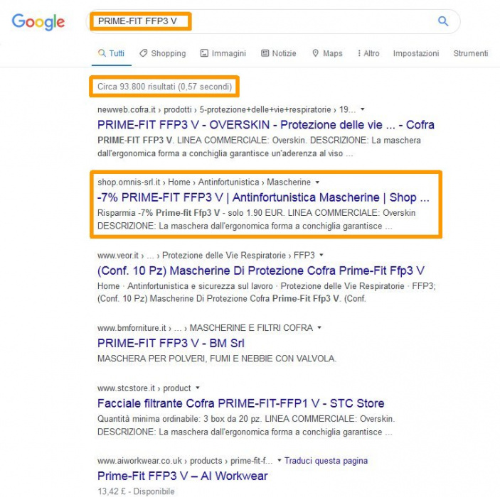 OMNIS Srl in prima pagina di Google