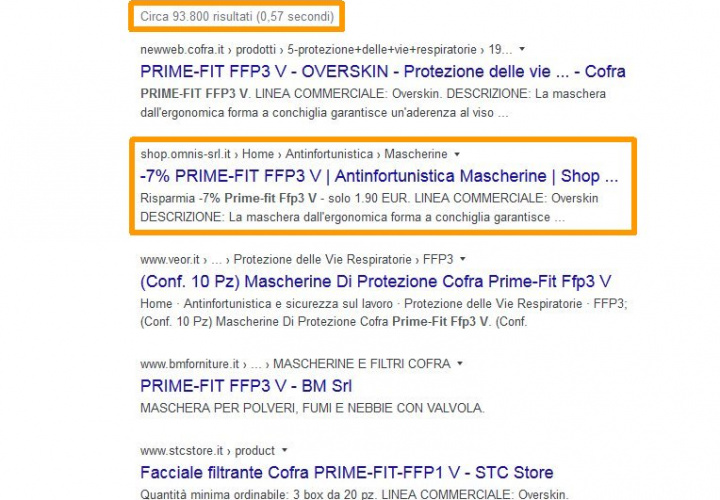 OMNIS Srl in prima pagina di Google