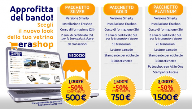 La nuova immagine del tuo e-commerce con i pacchetti speciali Erashop