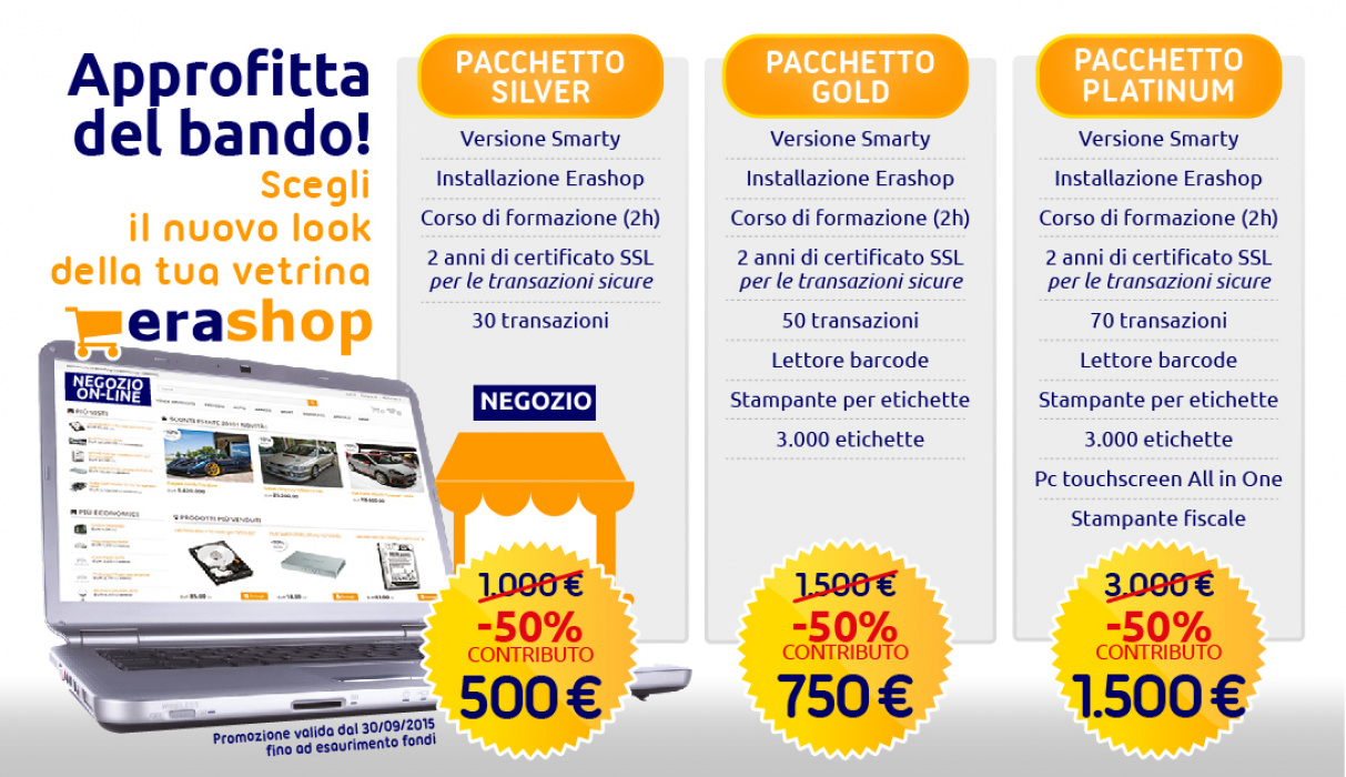 Rinnova il look del tuo e-commerce con i pacchetti speciali