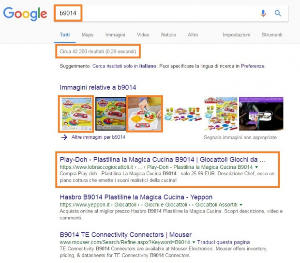 Lo Bracco Giocattoli in prima pagina di Google con Erashop