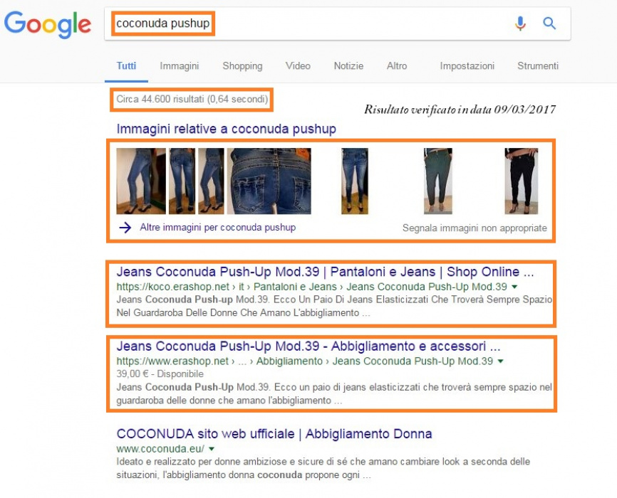 Kocò in prima pagina di Google con Erashop