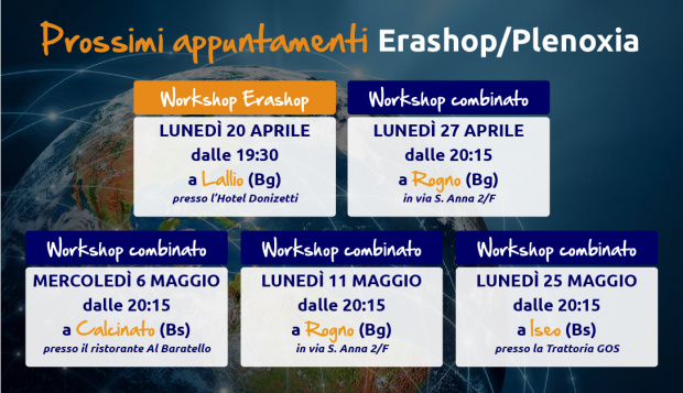 Workshop prossimi appuntamenti - Aprile e Maggio 2015